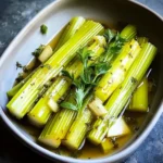 Delicious Braised Celery With Thyme and White apple vinegar Recipe