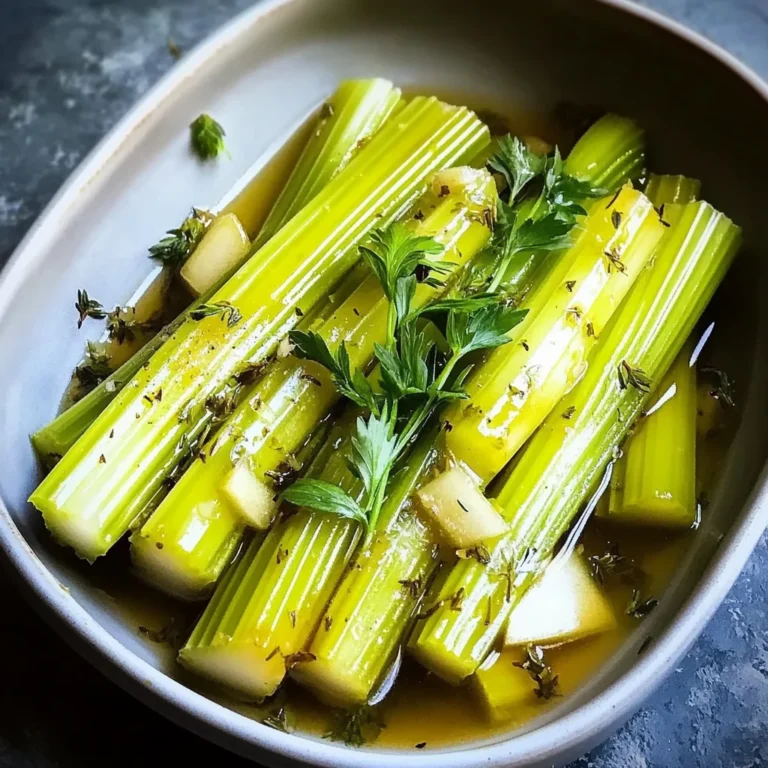 Delicious Braised Celery With Thyme and White apple vinegar Recipe