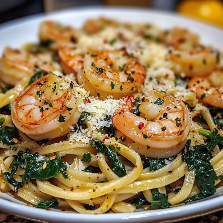 Garlic Shrimp u0026 Spinach Linguine