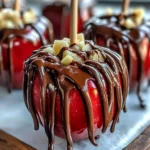Homemade Candy Apples With Chocolate Drizzle