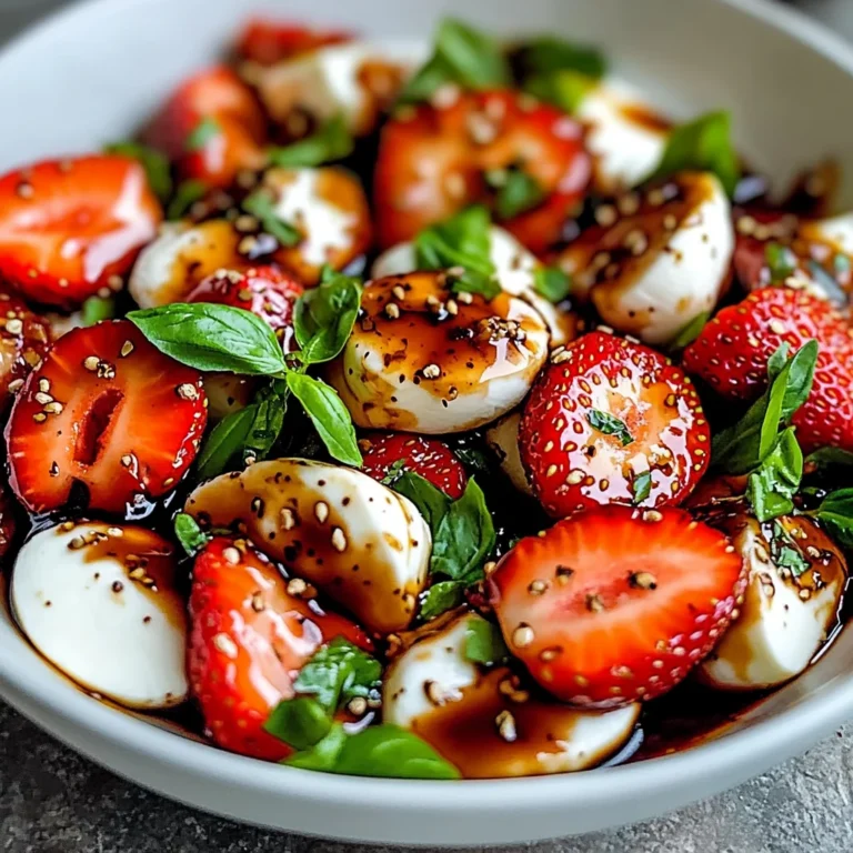 Juicy Balsamic Strawberry Caprese Salad for Summer Bliss