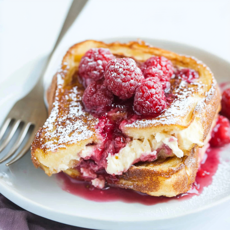 Brioche French Toast with Creamy Raspberry Cheesecake