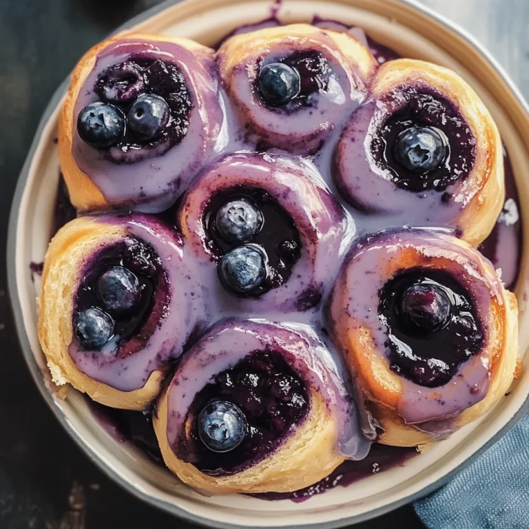 Blueberry Cinnamon Rolls with Blueberry Jam Glaze Recipe