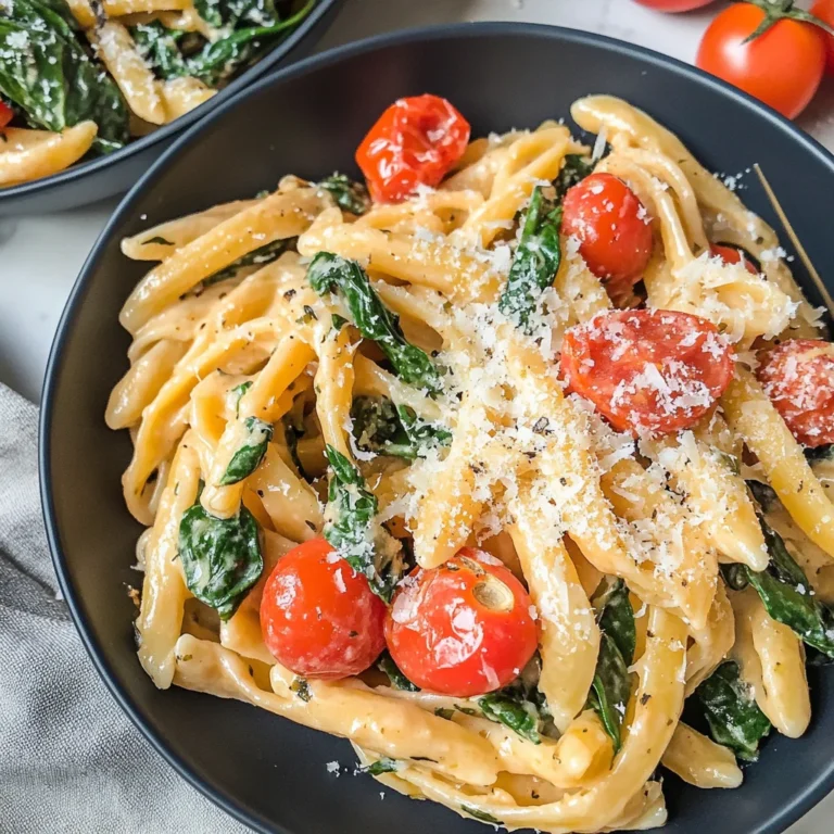 Creamy Tomato Spinach Pasta