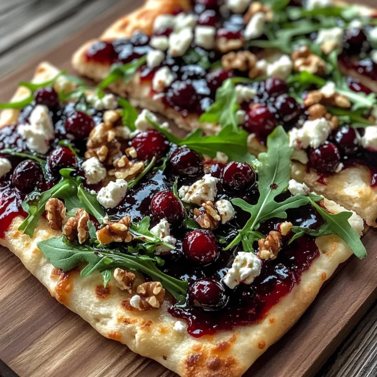 Easy Cranberry Balsamic Flatbread with Goat Cheese & Arugula Magic