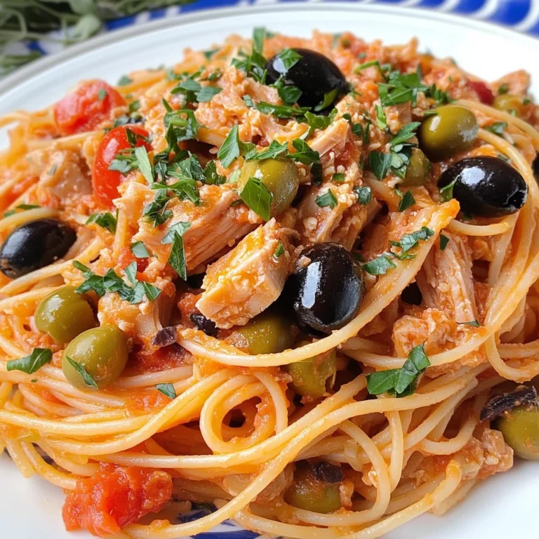 Pasta Puttanesca with Spicy Tuna