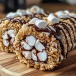 S’mores Rolled Rice Krispie Treats