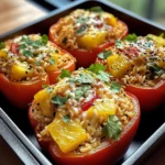 Teriyaki Pineapple Chicken & Rice Stuffed Peppers Bliss