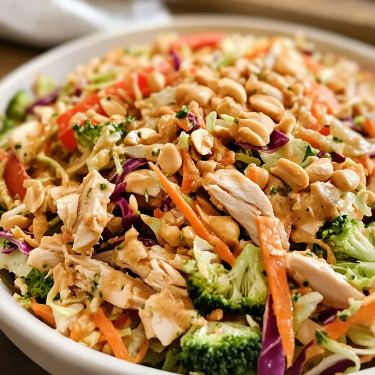 Thai Peanut Chicken Crunch Slaw Salad