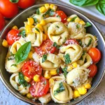 Tortellini Pasta Salad (with Tomatoes, Basil, & Fresh Corn)