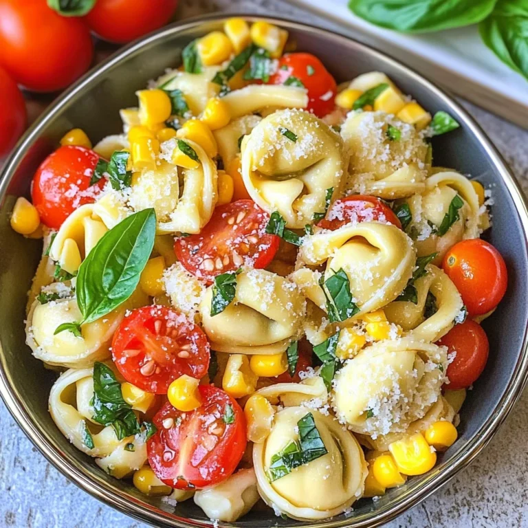 Tortellini Pasta Salad (with Tomatoes, Basil, & Fresh Corn)