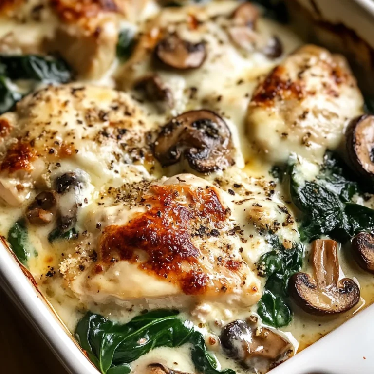 Chicken Spinach & Mushroom Low Carb Oven Dish