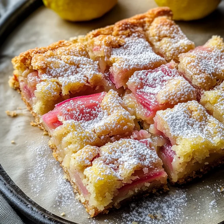 Delicious Lemon Rhubarb Bars