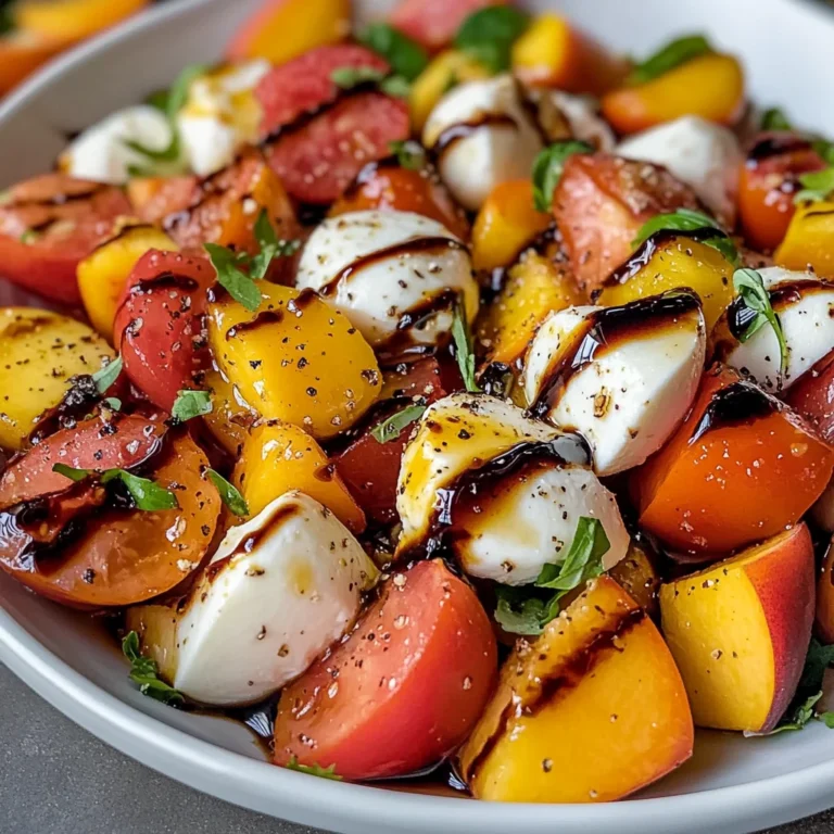Healthy Peach Caprese Salad