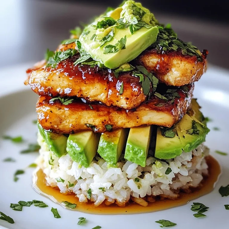 Honey Lime Chicken & Avocado Rice Stack Recipe