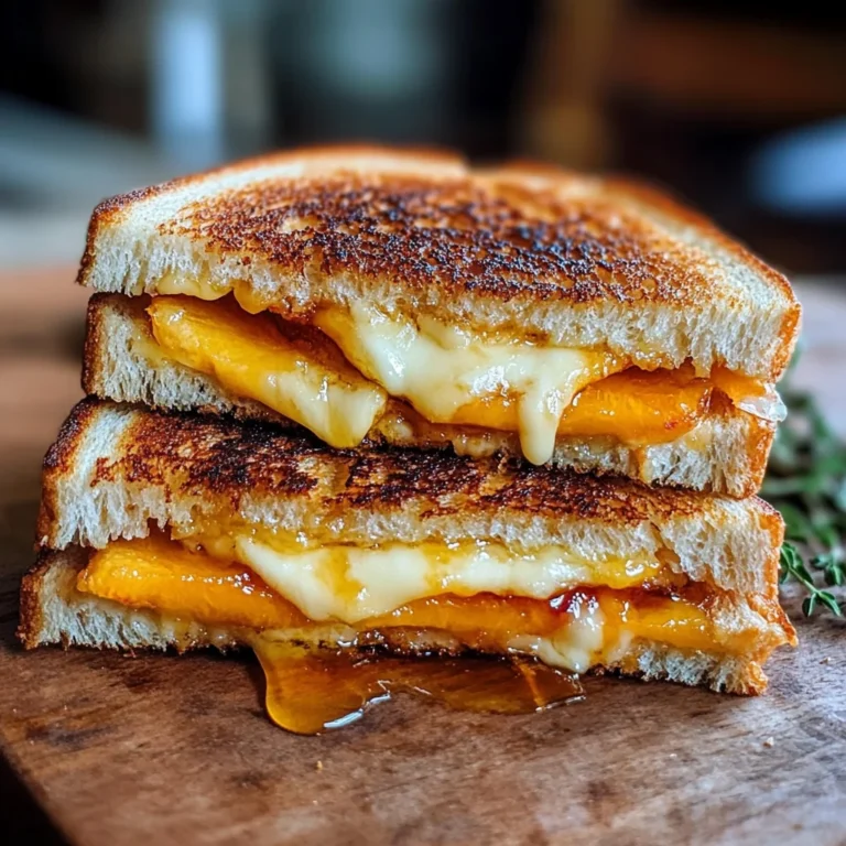 Honey Peach & White Cheddar Grilled Cheese