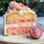 Lychee Cake With Pink Biscuits