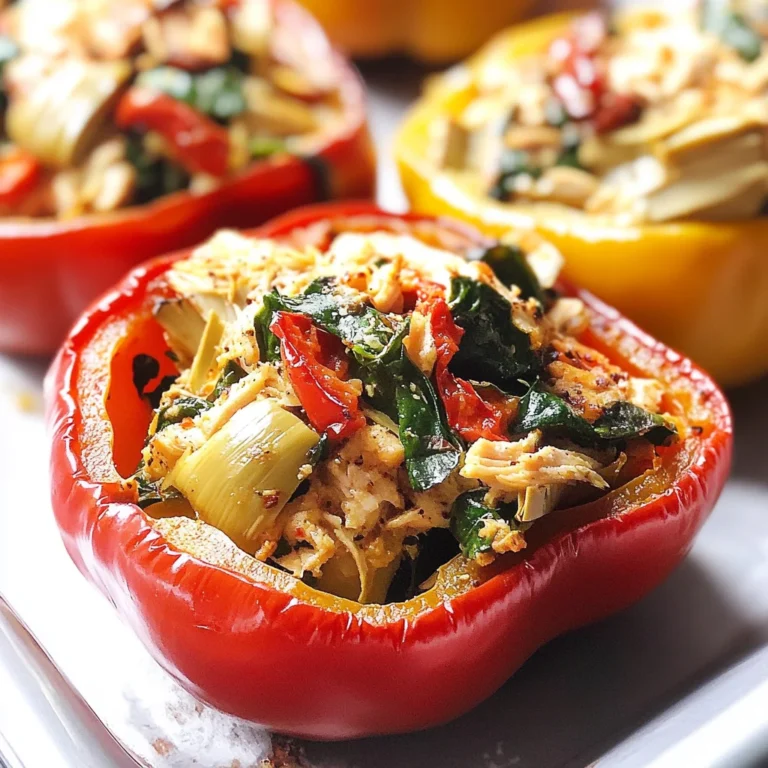 Mediterranean Chicken Stuffed Bell Peppers