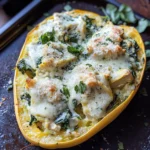 Spinach Artichoke Spaghetti Squash with Chicken