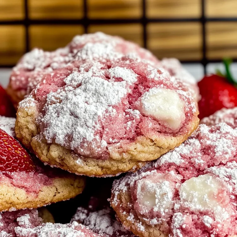 Strawberry Crinkle Cookies