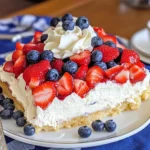No Bake Pull Apart Berry Cheesecake (Flag Cake)