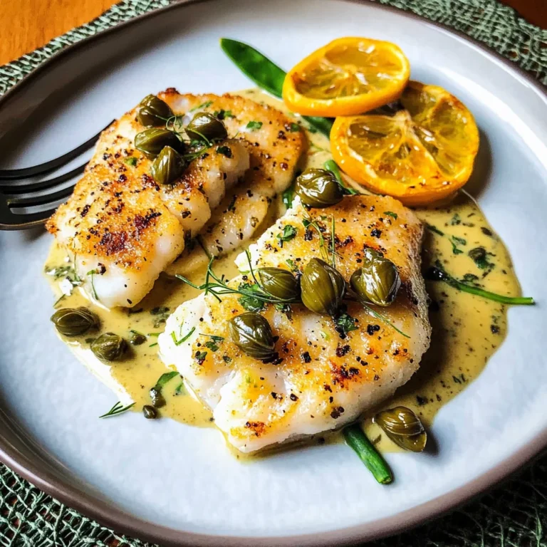 Pan Fried Cod with Mustard Caper Cream Sauce