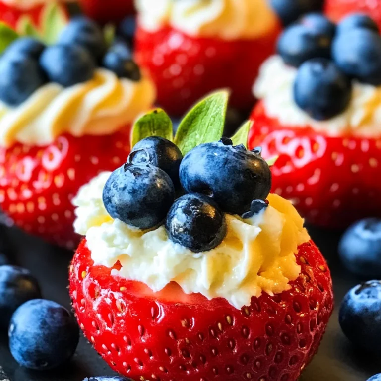 Red White & Blue Stuffed Strawberries