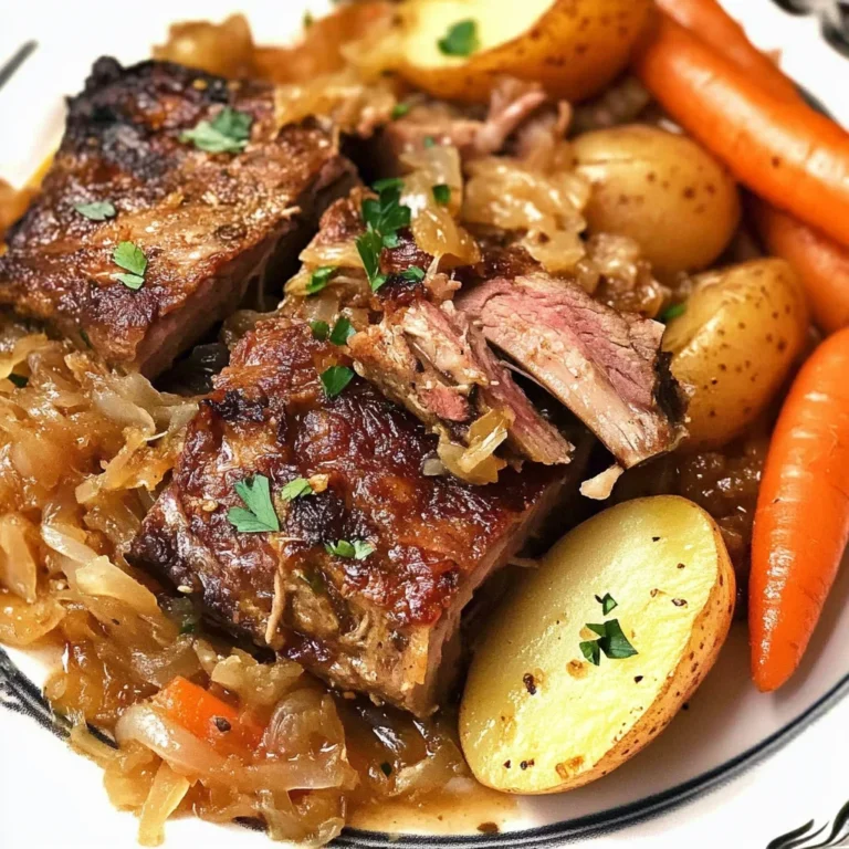 Slow Cooker Country Style Ribs with Sauerkraut and Potatoes