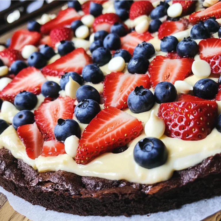 Star-Spangled Brownie Pizza